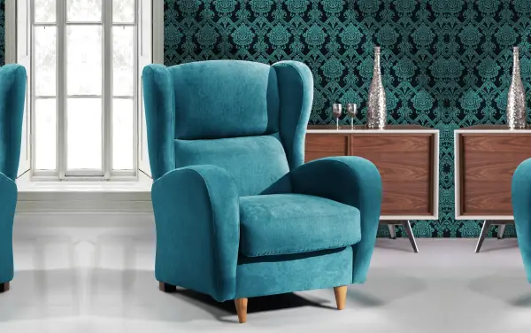 Sillón orejero turquesa